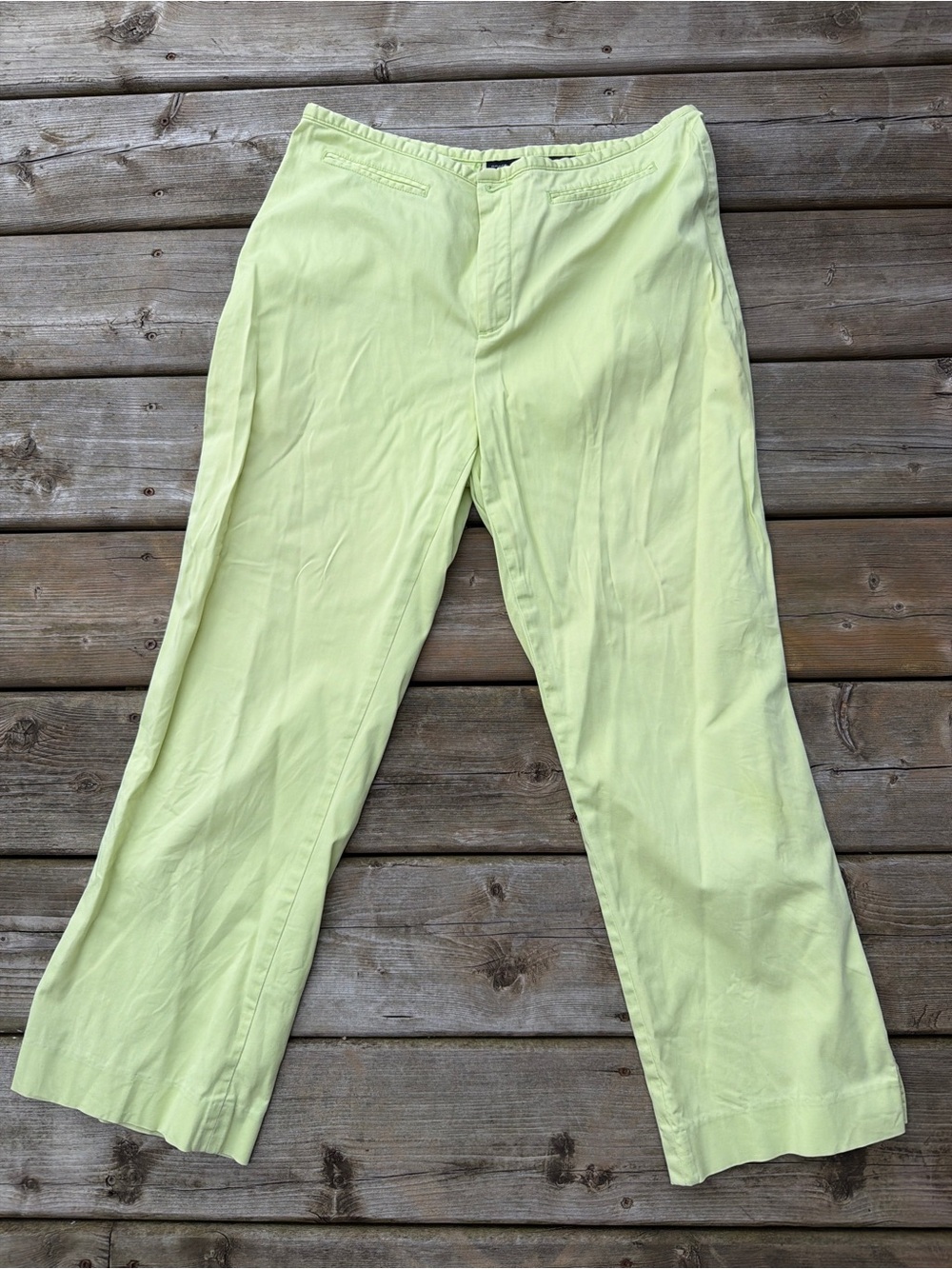 Grace Dane Lewis Workshop Pants Womens 10 Lime Green Cotton Stretch Cropped